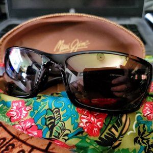 Maui Jim Tortoise Shell Mirror Wrap Glasses